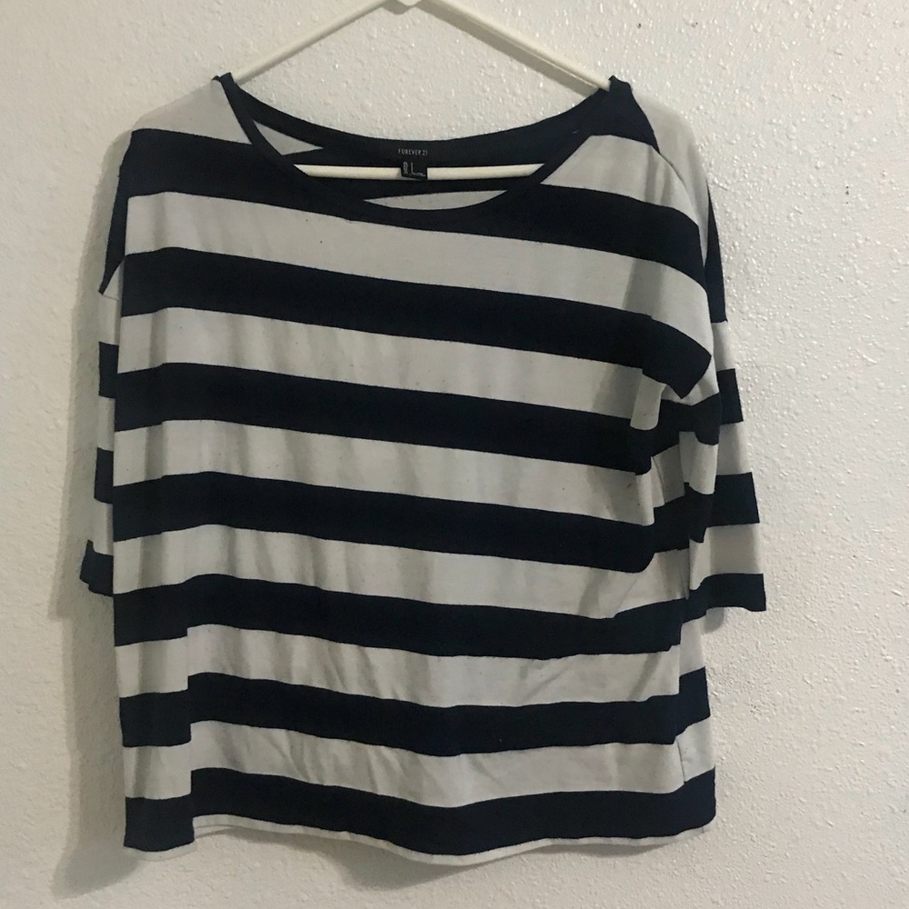 Navy and White Stripped Shirt from Forever21